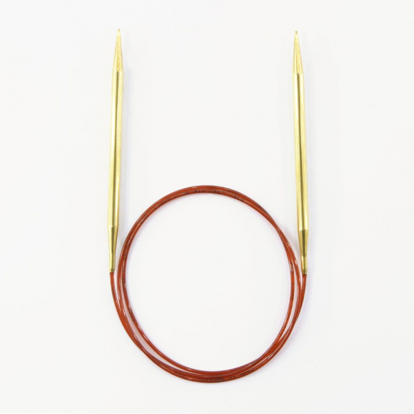 23642_Спицы круговые позолоченные с удлиненным кончиком, №6, 100 см