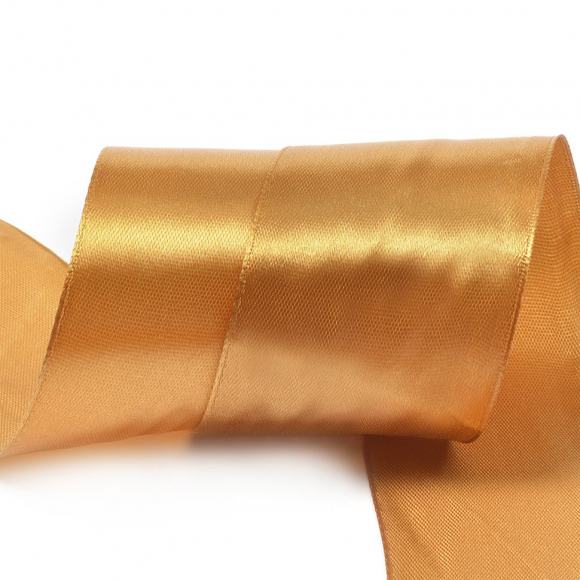 Лента атласная 50мм цв.3130 т.золото IDEAL уп.27,4 м