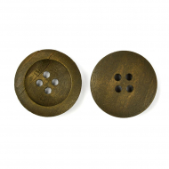 Пуговицы деревянные TBY BT.WD.282 цв.хаки 36L-23мм, 4 прокола, 20 шт