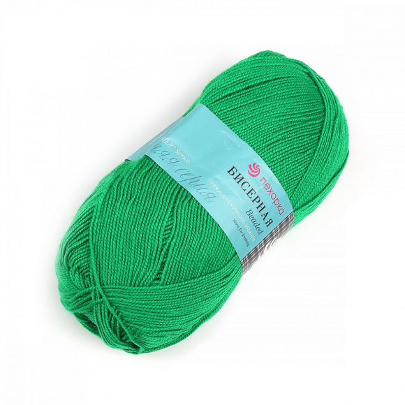 Пряжа для вязания ПЕХ Бисерная (100% акрил) 5х100г/450м цв.480 ярк.зелень