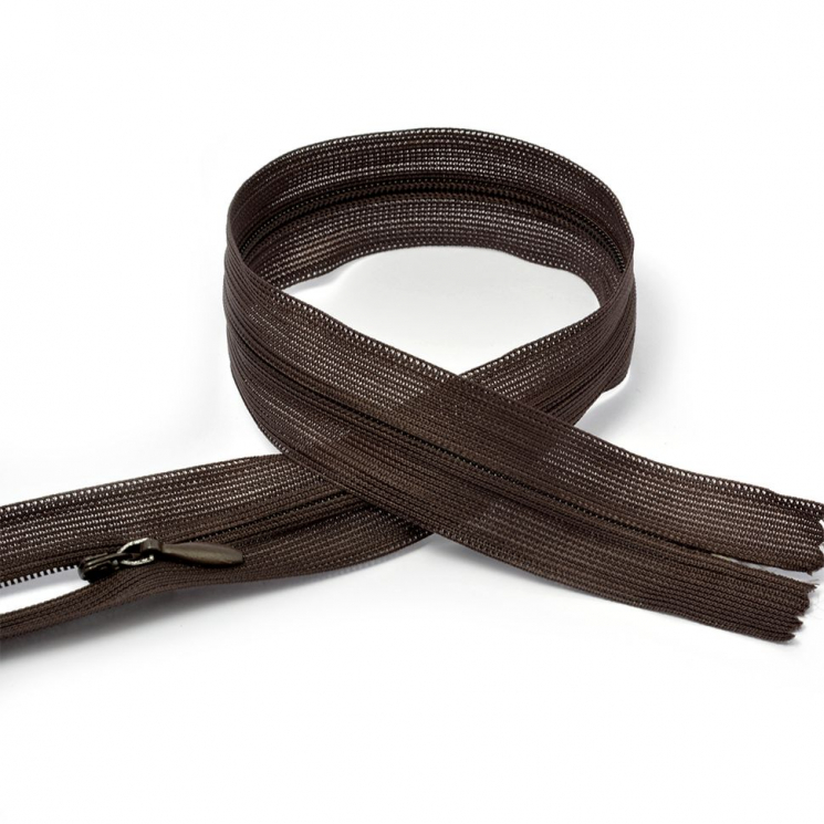 Молния MaxZipper пласт. потайная №3 60см н/р цв.F304 т.коричневый уп.50шт