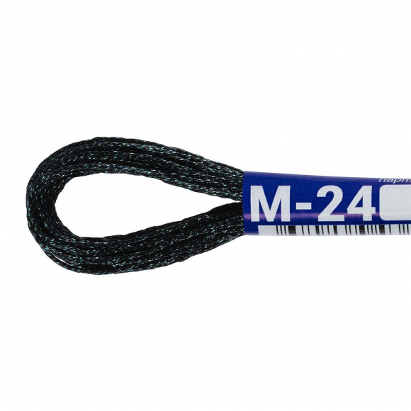 Нитки для вышивания Gamma мулине NM металлик 100% полиэстер 12 x 8 м цв.М-24 т.т.зеленый