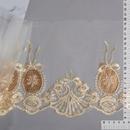 Кружево на сетке арт.TBY.HTEX.12 шир.200мм цв.1 молочный/кофе уп.27,4м