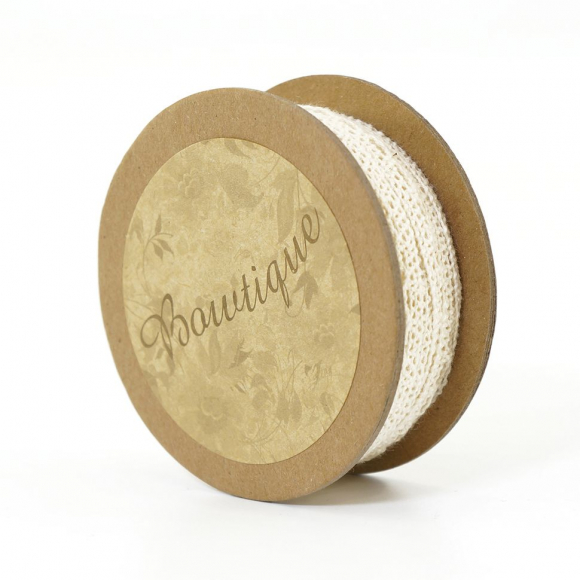 Кружево хлопковое на картонной катушке, цвет кремовый