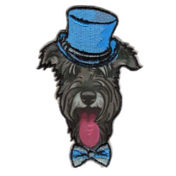 Термоаппликация HKM "Schnauzer mit blauem Hut"