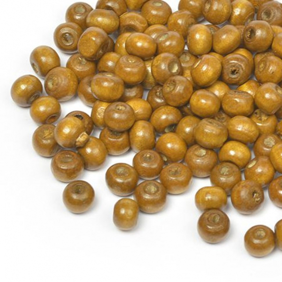 Бусины деревянные MAGIC HOBBY арт.MG-B 477 цв.2 св.коричневый уп.40г 8мм, in ?2 мм 251±3 шт