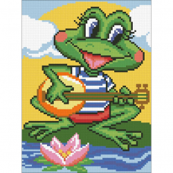 Набор Паутинка для изготовления картины со стразами арт.М152 Лягушонок 18х24 см