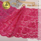 Кружево-стрейч арт.TBY RY01 шир.180мм цв.фуксия-А уп.18,3м