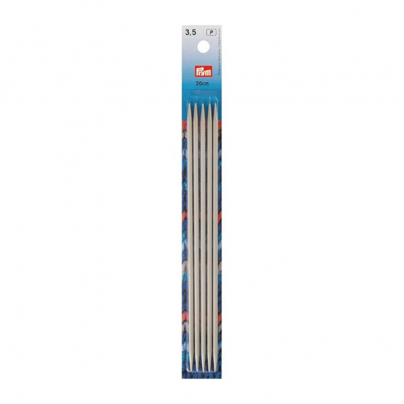 191491 PRYM Спицы чулочные для вязания 20см 3,5мм алюминий уп.5шт