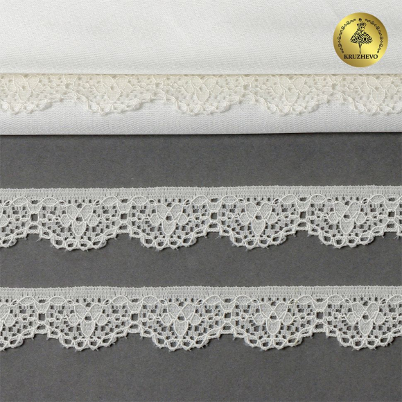 Кружево-стрейч KRUZHEVO арт.TBY.8031 шир.15мм цв.F102 сумрачно-белый уп.50м