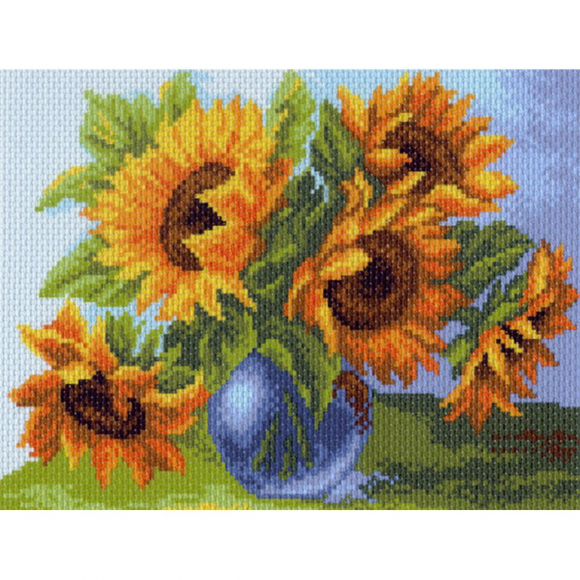 Рисунок на канве МАТРЕНИН ПОСАД арт.28х37 - 0981-1 Букет подсолнухов