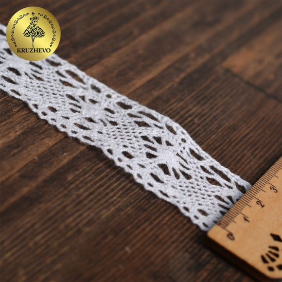 Тесьма вязаная 30мм TBHA.966 цв.белый уп.9,14м