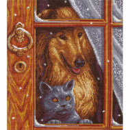 Набор для вышивания PANNA арт. J-1247 Одни дома 23,5х27,5 см Набор для вышивания PANNA арт. J-1247 Одни дома 23,5х27,5 см