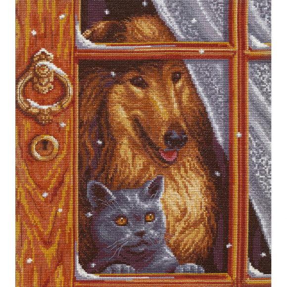 Набор для вышивания PANNA арт. J-1247 Одни дома 23,5х27,5 см