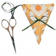 Набор для вышивания Le Bonheur des Dames арт.3374 Чехол для ножниц Marguerites (Ромашки) 12х12 см