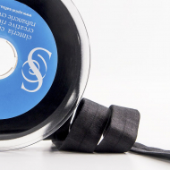 Косая бейка хлопок, 20 мм, 20 м, цвет 01, черный