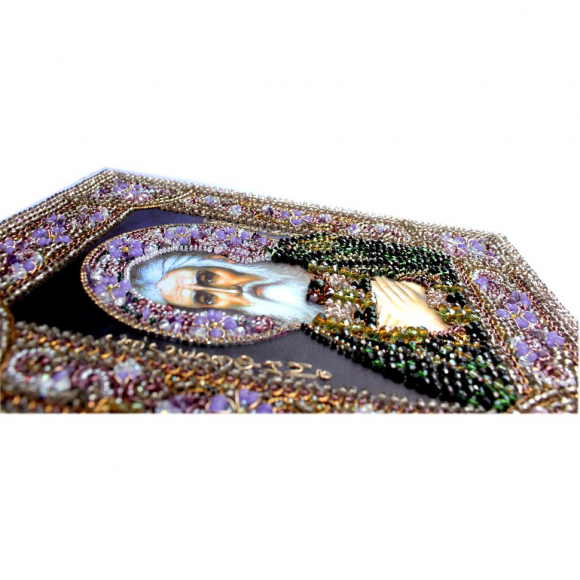 Набор для вышивания хрустальными бусинами ОБРАЗА В КАМЕНЬЯХ арт. 7738 Преподобный Серафим Саровский 22х27 см