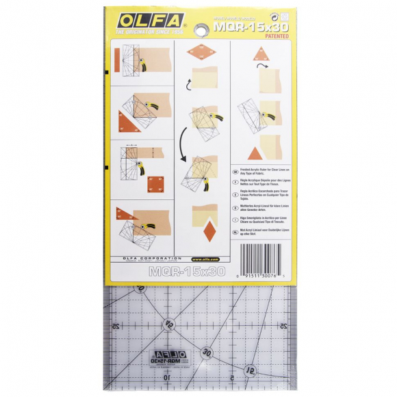 16929_Линейка для пэчворка, градация в сантиметрах 15 х 30 см 16929_Линейка для пэчворка, градация в сантиметрах 15 х 30 см