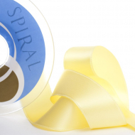 20096_Лента атласная двусторонняя SAFISA, 25 мм, 25 м, цвет 09, желтый светлый