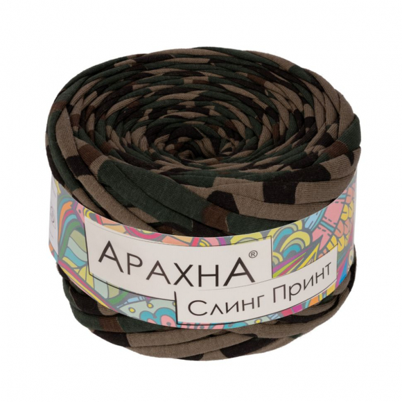 Пряжа ARACHNA Sling Print (100% хлопок) 6х160г/50м цв.017 хаки