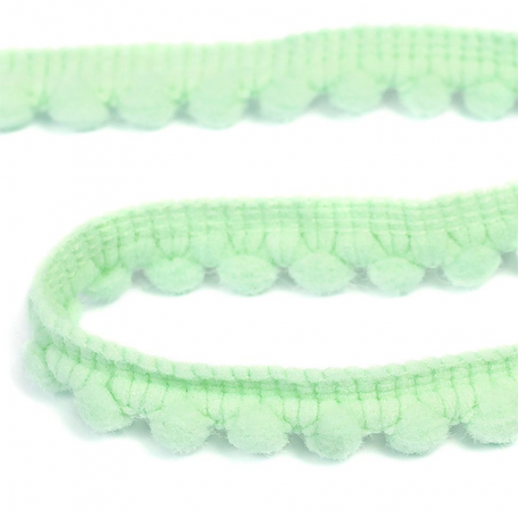 Тесьма с помпонами арт.TBY-PP06 шир.12мм цв.199 мятный уп.22,85м