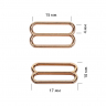 Пряжка регулятор для бюстгальтера металл TBY-815 15мм цв.золото, уп.1000шт