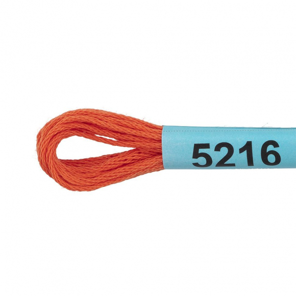 Нитки для вышивания Gamma мулине (3173-6115) 100% хлопок 24 x 8 м цв.5216 оранжево-красный