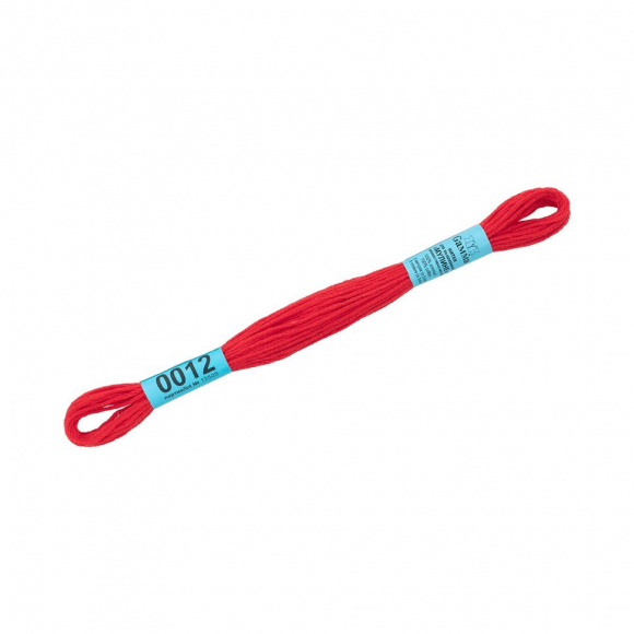 Нитки для вышивания Gamma мулине (0001-0206) 100% хлопок 24 x 8 м цв.0012 алый