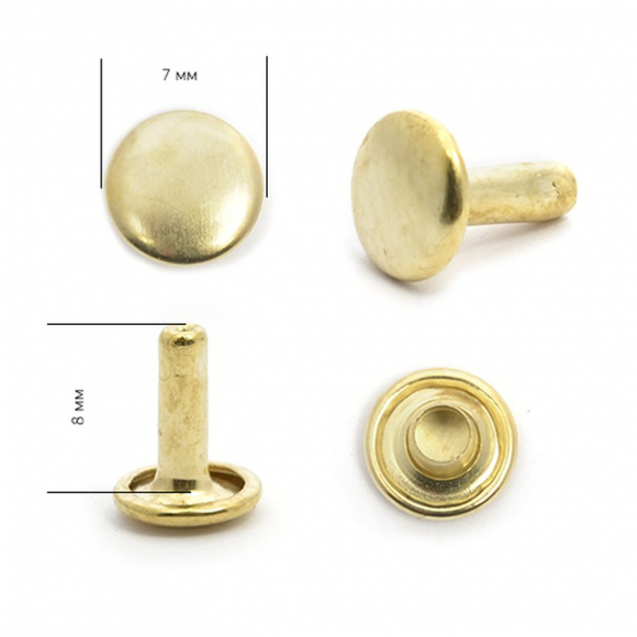 Хольнитены TBY.1016 двухсторонние 7х7 (7мм) цв. золото уп. 500шт