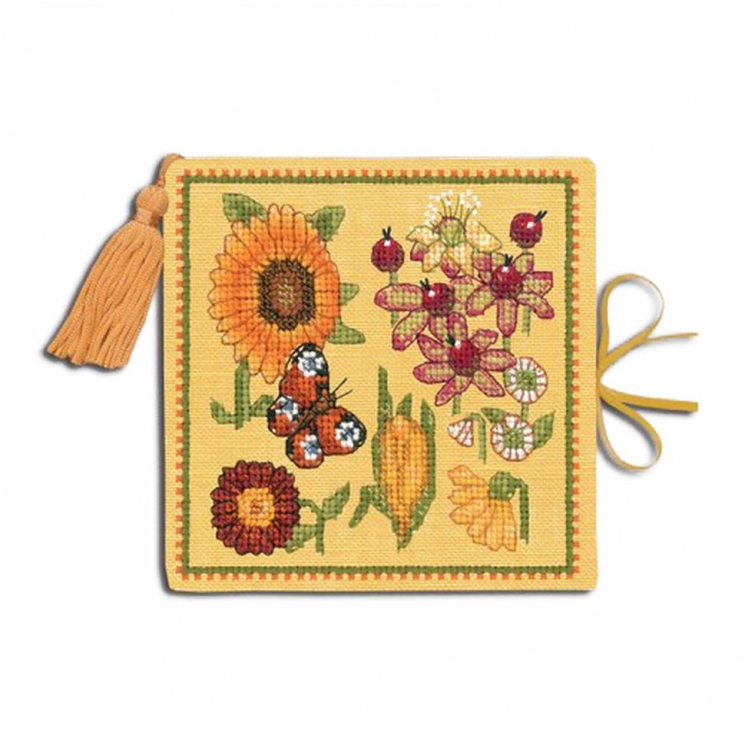 189524_Набор для вышивания чехла для игл "?tui ? Aiguilles Fleurs Jaunes" (Летние цветы), 11 х 11 см