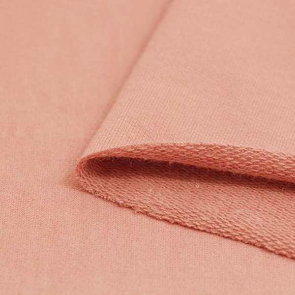 Ткань трикотаж Футер 3х нитка петля хлопок 320г пенье 190см пудра 14-1324 рул.35-60м