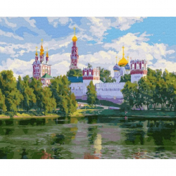 Картина по номерам с цветной схемой на холсте Molly арт.KK0704 Басов С. Новодевичий монастырь 40х50 см