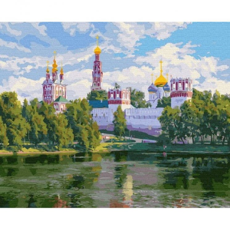 Картина по номерам с цветной схемой на холсте Molly арт.KK0704 Басов С. Новодевичий монастырь 40х50 см