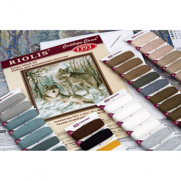 Набор для вышивания РИОЛИС арт.1393 Волчья пара 40х40 см Набор для вышивания РИОЛИС арт.1393 Волчья пара 40х40 см