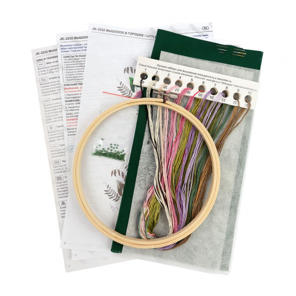 Набор для вышивания PANNA Живая картина арт. JK-2232 Мышонок в горошке 18x18 см Набор для вышивания PANNA Живая картина арт. JK-2232 Мышонок в горошке 18x18 см