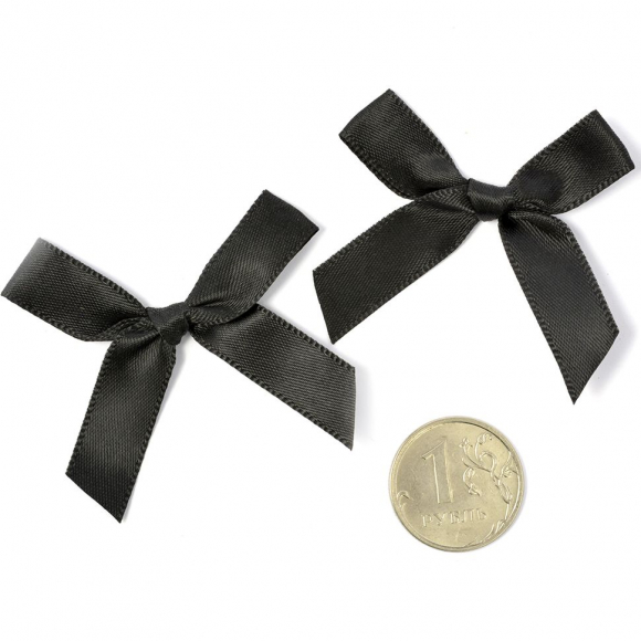 Бантики пришивные арт.MJ.RF.070.02 3,5см цв.02 черный уп.100шт