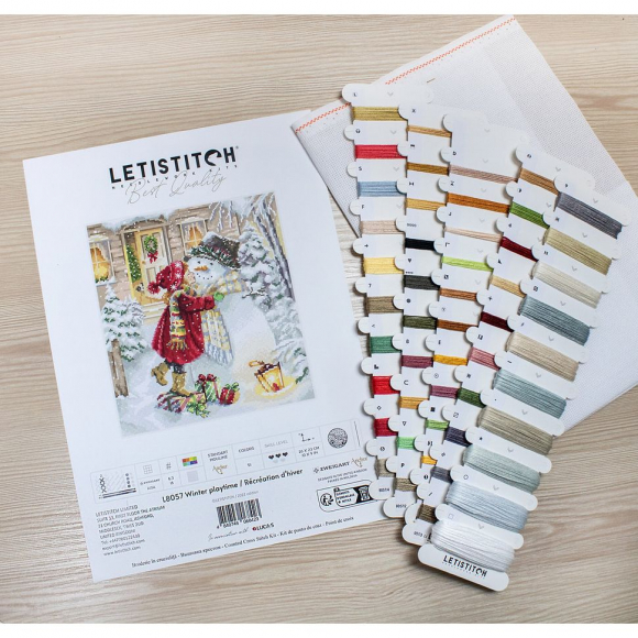Набор для вышивания LETI арт. L8057 Зимние игры 26х32 см