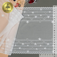 Кружево-стрейч KRUZHEVO арт.TBY.8024 шир.200мм цв.1 белый, уп.10м