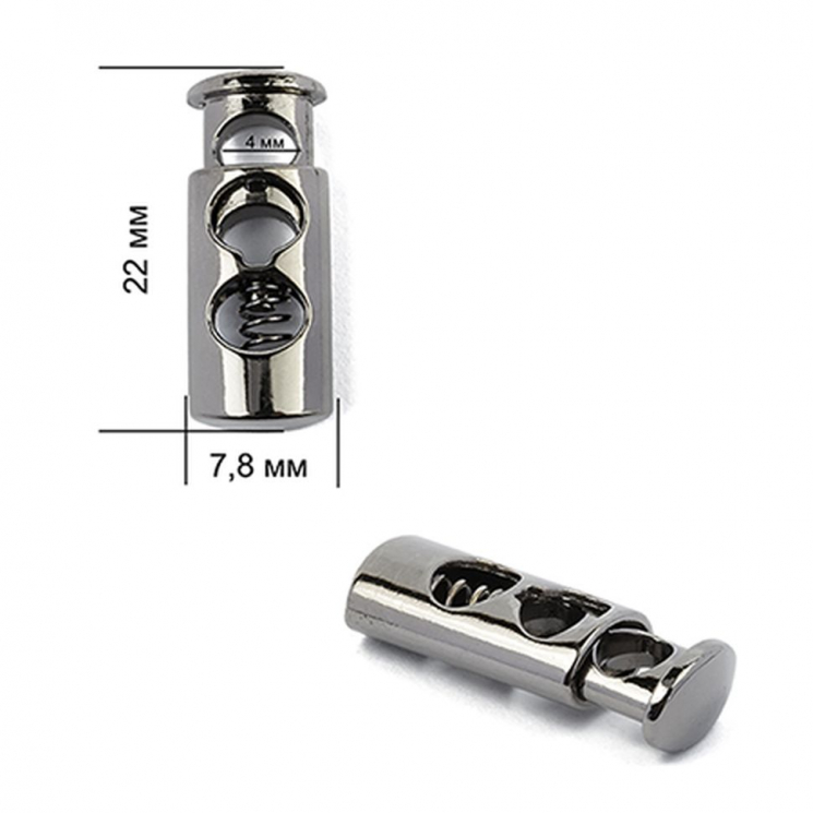 Фиксатор для шнура металл TBY OR.0305-5123 (7,8х22мм) цв. никель черный уп. 100шт
