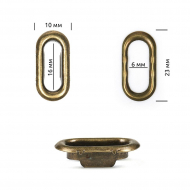 Люверс для бейсболок арт.TBY-6162019-6 разм 6х16мм цв.антик уп.50шт