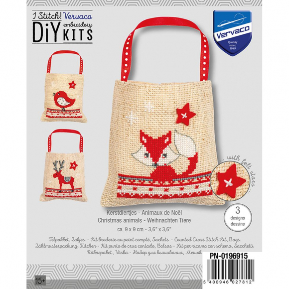 182129_Набор для вышивания мешочка "Рождественские зверушки"