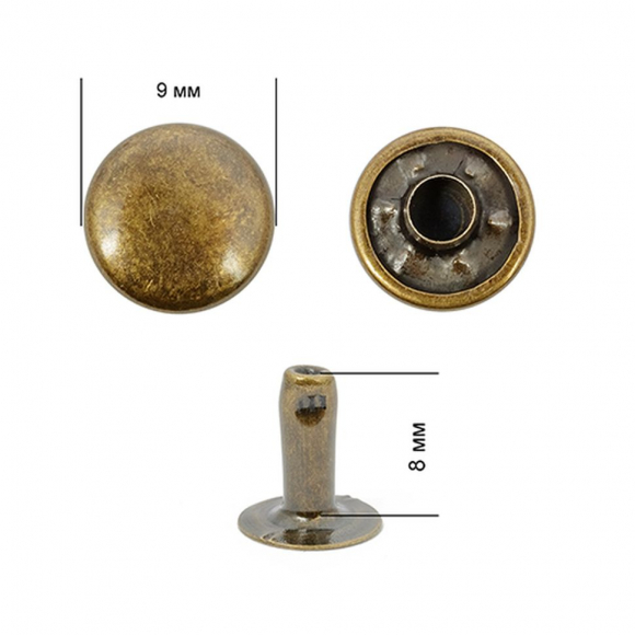 Хольнитены сталь New Star №33,5 9х8 (8,9мм) цв. антик уп. 500шт