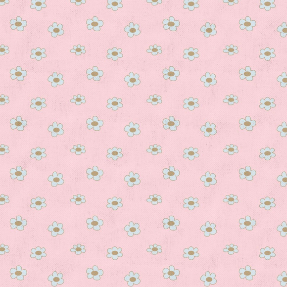 Ткань для пэчворка PEPPY Бабушкин Сундучок 140 г/м? 100% хлопок цв.БС-42 ромашки розовый уп.50х55 см