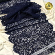 Кружево-стрейч KRUZHEVO арт.TBY.40992 шир.225мм цв.061 темно-синий уп.25м