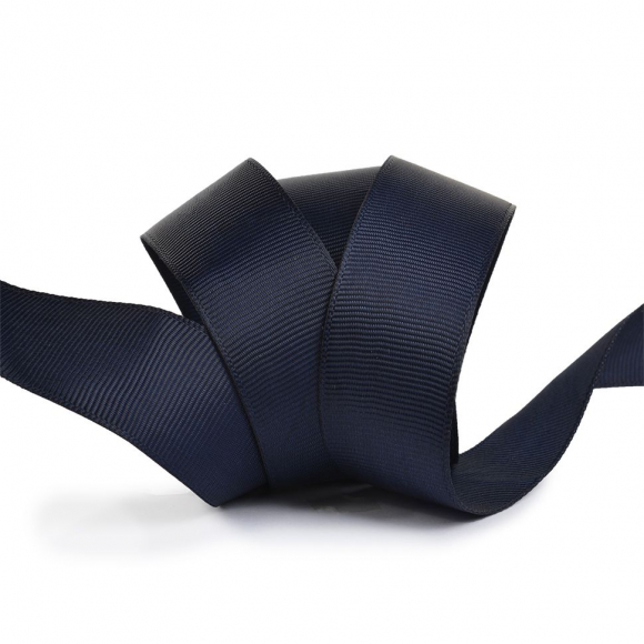 Лента Ideal репсовая в рубчик шир.25мм цв. 372 черно-синий уп.27,42м