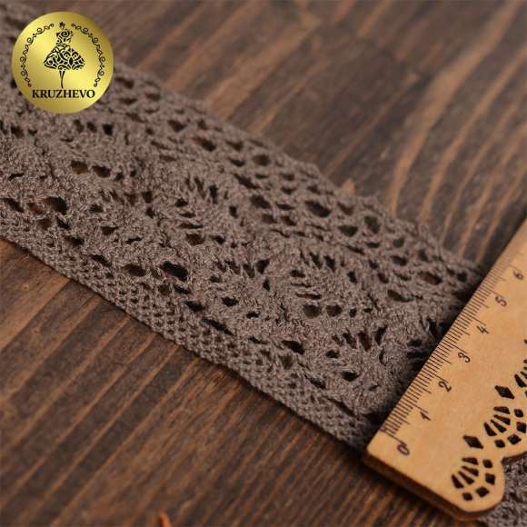 Тесьма вязаная KRUZHEVO 50мм TBY-6368 цв.21 какао уп.10м