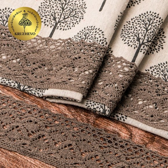 Тесьма вязаная KRUZHEVO 50мм TBY-6368 цв.21 какао уп.10м