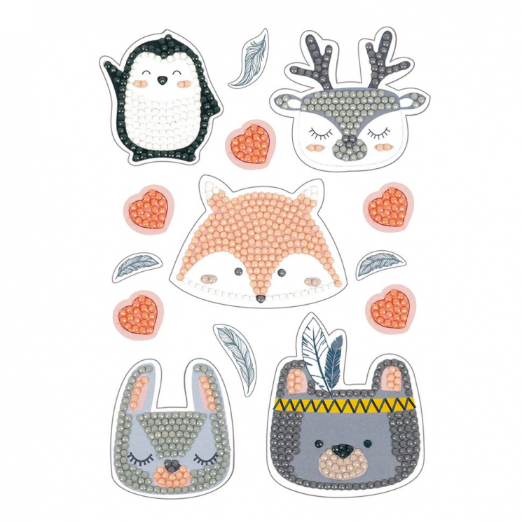 Кристальная мозаика ФРЕЯ арт.ALVN-101 Животные. Сканди (наклейки) 14х19,5 см