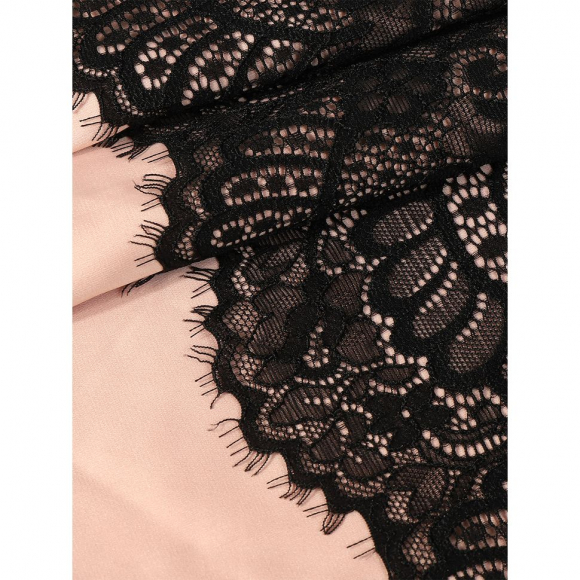 Кружево-стрейч с ресничками KRUZHEVO арт.TBY.3177 шир.180мм цв.02 черный уп.2,7м