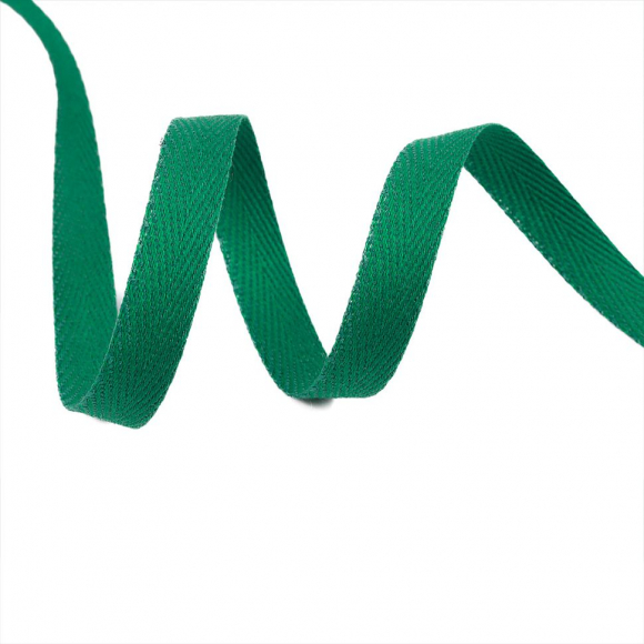 Тесьма киперная 10 мм хлопок 1,8г/см арт.08с-3495 цв.зеленый 009 уп.50м